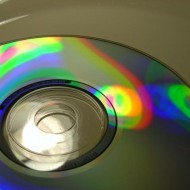 CD Closeup photo of the back of an Audio CD with rainbow colors