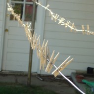 Clothespins on the Line photo of clothespins hanging on the drying clothes line