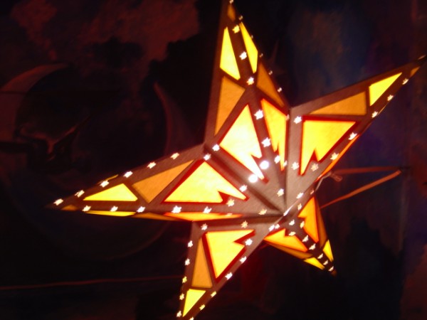 photo of a yellow and orange star shaped light