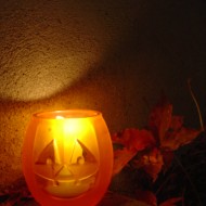 Halloween Jackolantern Candle on Porch Halloween Jackolantern Candle on Porch