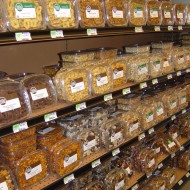 Pre-packaged Bulk Foods Photo of grocery store aisle with pre-packaged bulk foods