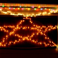 Christmas lights strung in a star - free high resolution photo