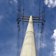 Electric transmission wires and pole - free high resolution photo