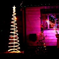 spiral Christmas tree and lights - free high resolution photo
