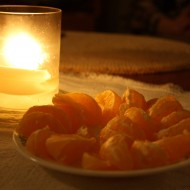 Clementine Sections and Candle - Free High Resolution Photo Clementine Sections and Candle - Free High Resolution Photo