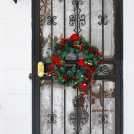 Door with Christmas Wreath - Free High Resolution Photo