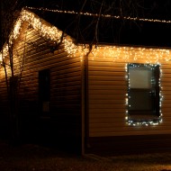 house with icicle Christmas lights - free high resolution photo