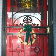 Red Door with Christmas Wreath - Free High Resolution Photo