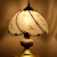 Bedside Lamp with Glass Shade - Free High Resolution Photo