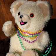 Teddy Bear Wearing Mardi Gras Beads - Free High Resolution Photo