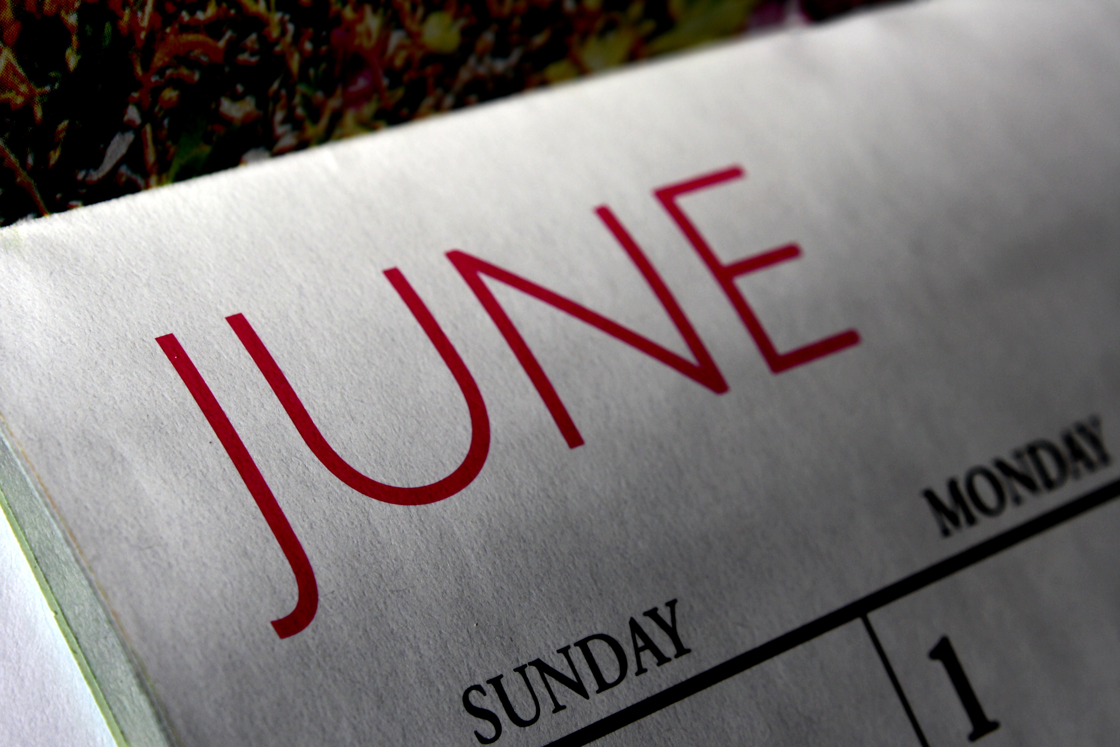 June Calendar Picture Free Photograph Photos Public Domain