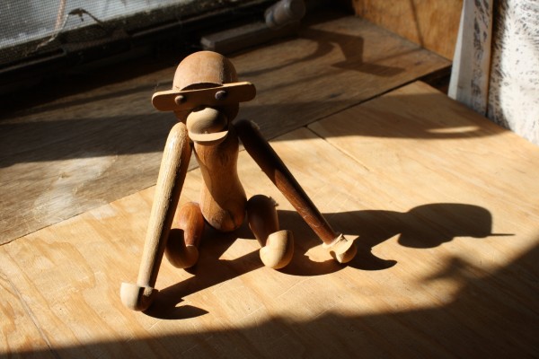 Wooden Monkey Toy in Sunbeam - Free High Resolution Photo