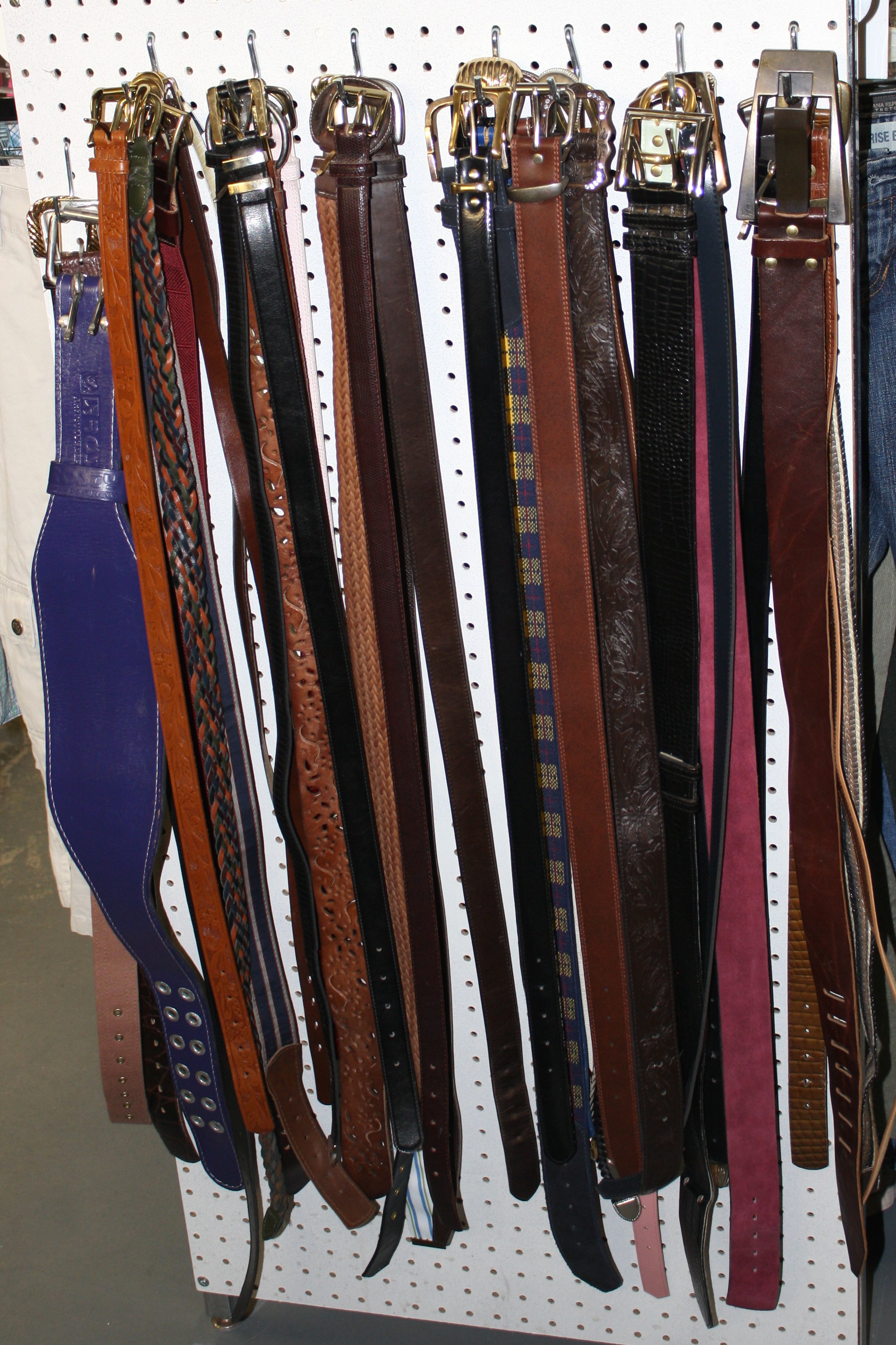 Belts Hanging on Display at Used Clothing Store Picture | Free Photograph | Photos Public Domain