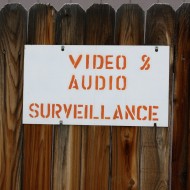 Video and Audio Surveillance Sign on Fence - Free High Resolution Photo