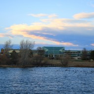 Lakewood Colorado City Center Building at Sunset from Belmar Park - Free High Resolution Photo