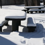 Snow Covered Picnic Tables - Free High Resolution Photo