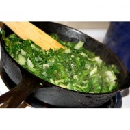sauteing-swiss-chard-and-scallions-in-cast-iron-skillet-thumbnail