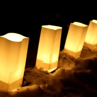 Electric Luminary Bag Lights in the Snow - Free High Resolution Photo