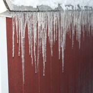 Icicles Hanging from Shed Roof - Free High Resolution Photo