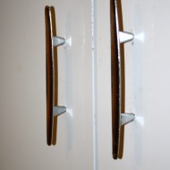 Silver Handles on White Metal Cabinet - Free High Resolution Photo