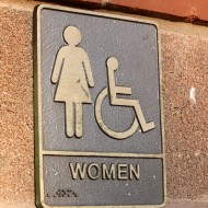 Women's Restroom Sign Brass Plaque - Free High Resolution Photo