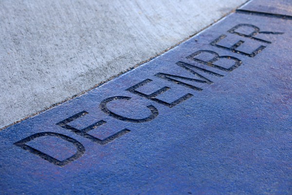 December - Free high resolution photo of the word December - part of a sidewalk sun calendar