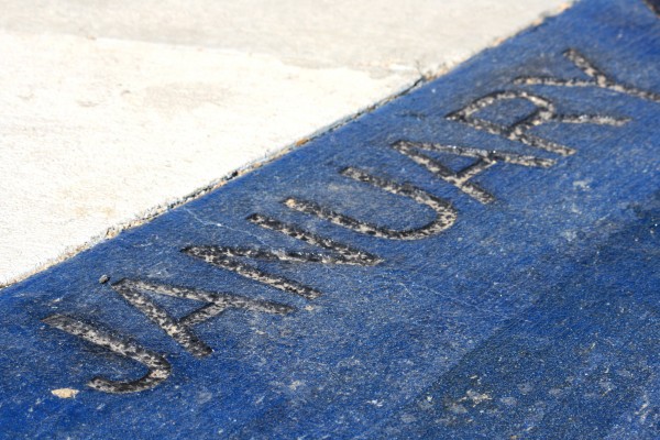 January - Free high resolution photo of the word January - part of a sidewalk solar calendar