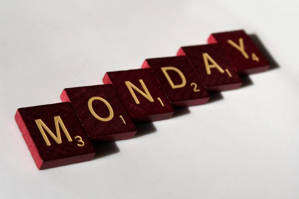 Monday - Free high resolution photo of Scrabble letter tiles spelling Monday
