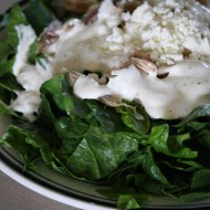 Spinach Salad with Chicken, Feta and Cream Dressing - Free High Resolution Photo