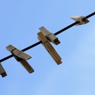 Wooden Clothespins on Clothes Line with Blue Sky in the Background - Free High Resolution Photo Wooden Clothespins on Clothes Line with Blue Sky in the Background - Free High Resolution Photo