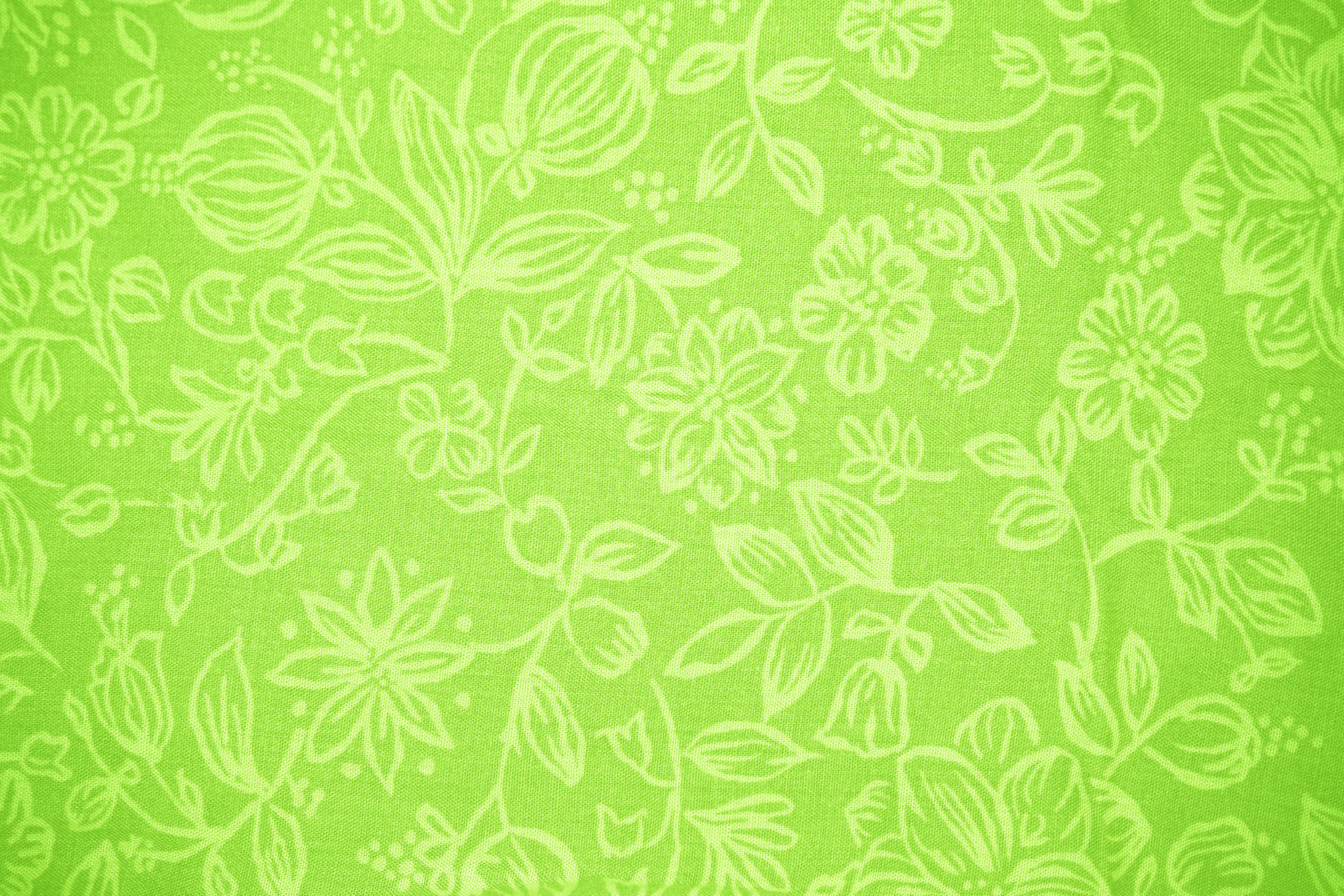 Lime Green Fabric With Floral Pattern Texture Picture Free Photograph