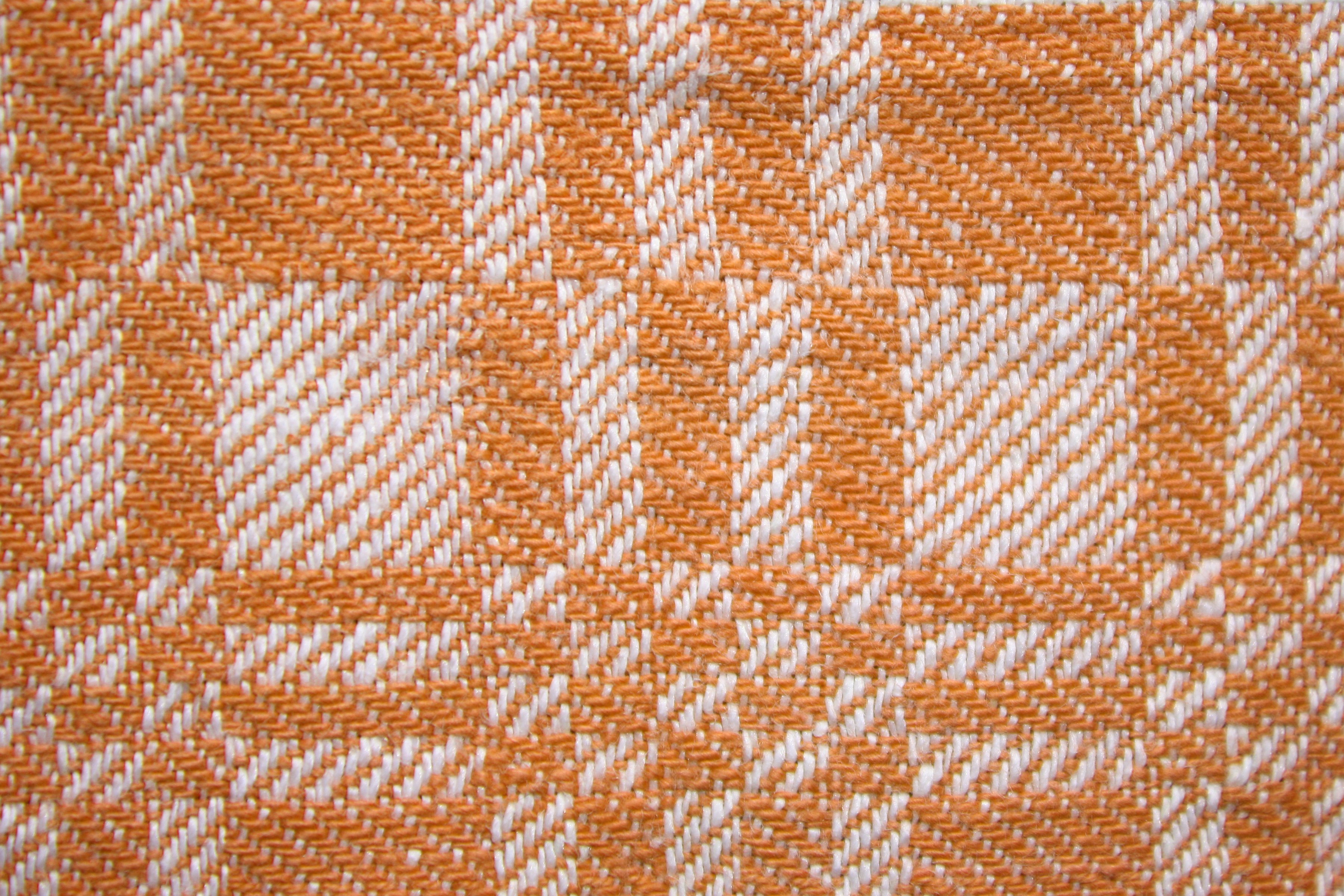 Orange and White Woven Fabric Texture with Squares Pattern ...
