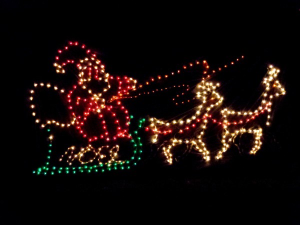 Santa's Sleigh Christmas Lights - Free High Resolution Photo