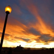 Sunset with Lamp Post in Foreground - Free High Resolution Photo