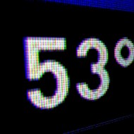53 Degrees - Digital Temperature Display reading Fifty Three Degrees - Free High Resolution Photo