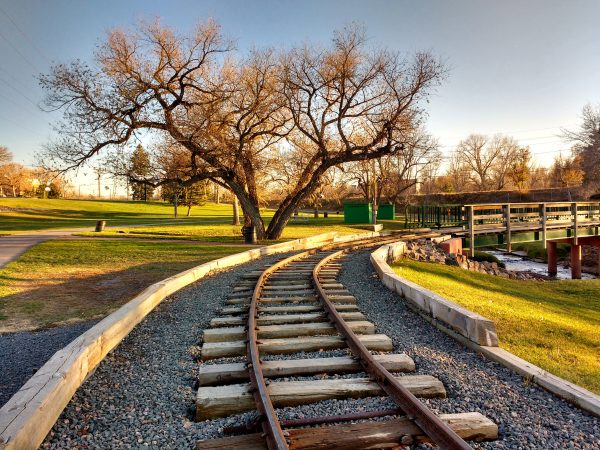 Train Tracks Through Park - Free High Resolution Photo