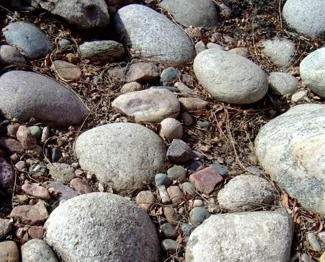photo of rounded gray river rocks