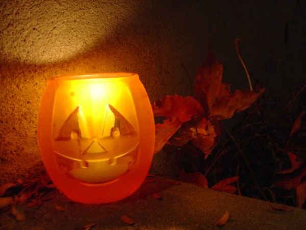 Halloween Candle On Porch