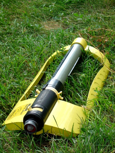 Yellow Sprinkler in the Grass - Free photo