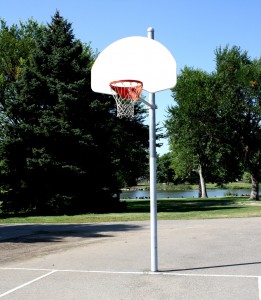 Free photograph of a basketball hoop at a park