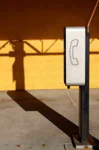 Free photo of a public telephone mini booth