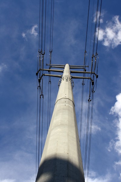 Electric transmission wires and pole - free high resolution photo