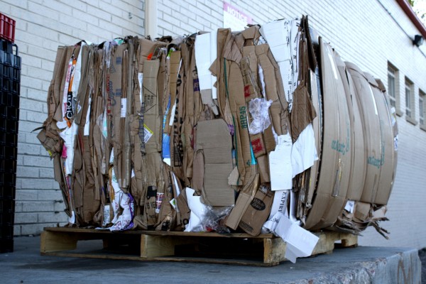 Bale of cardboard for recycling - free high resolution photo