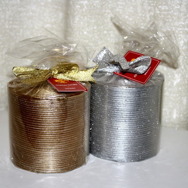 gold and silver Christmas candles - free high resolution photo