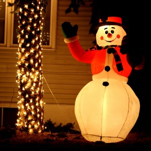 lighted snowman holiday yard ornament - free high resolution photo