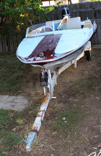 Motorboat in Backyard - Free High Resolution Photo