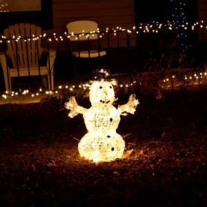 snowman white Christmas lights decoration - free high resolution photo