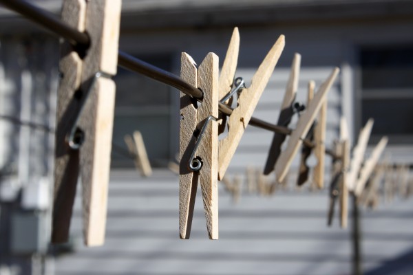 Wooden Clothespins on Clothes Line - Free High Resolution Photo