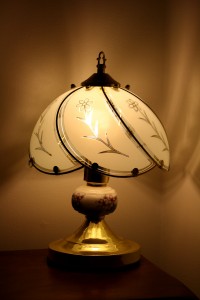 Bedside Lamp with Glass Shade - Free High Resolution Photo