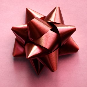 Red Bow on Pink Wrapping Paper - Free High Resolution Photo